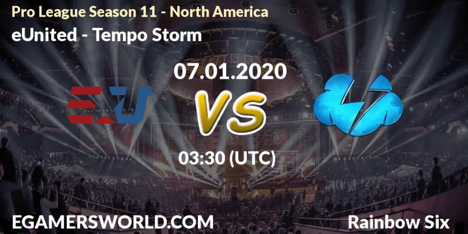 Pronósticos eUnited - Tempo Storm. 07.01.2020 at 03:20. Pro League Season 11 - North America - Rainbow Six
