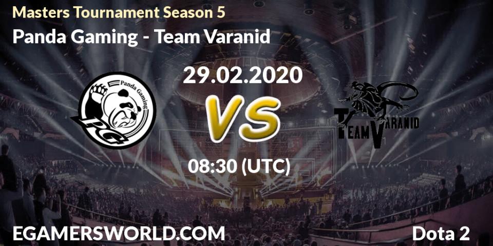 Pronósticos Panda Gaming - Team Varanid. 29.02.20. Masters Tournament Season 5 - Dota 2
