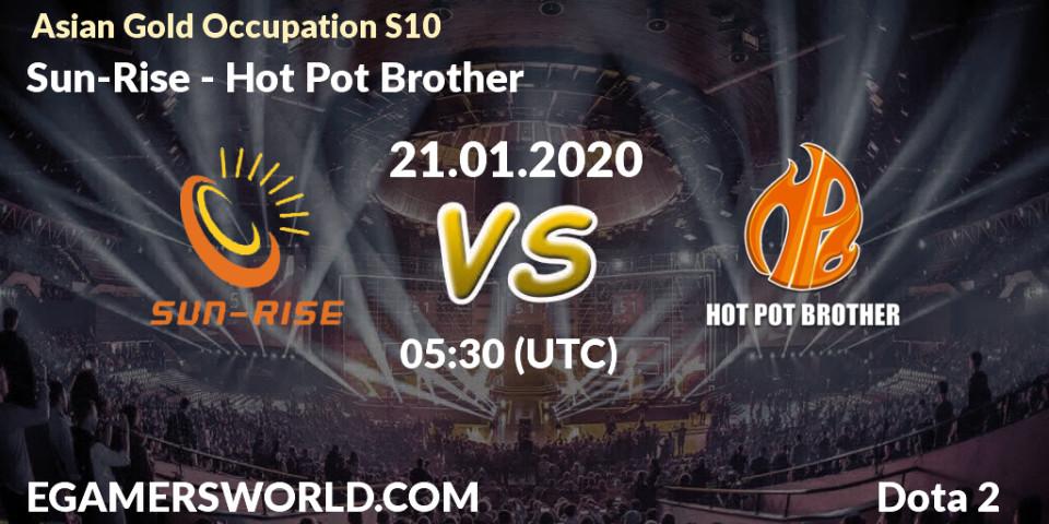 Pronósticos Sun-Rise - Hot Pot Brother. 21.01.20. Asian Gold Occupation S10 - Dota 2
