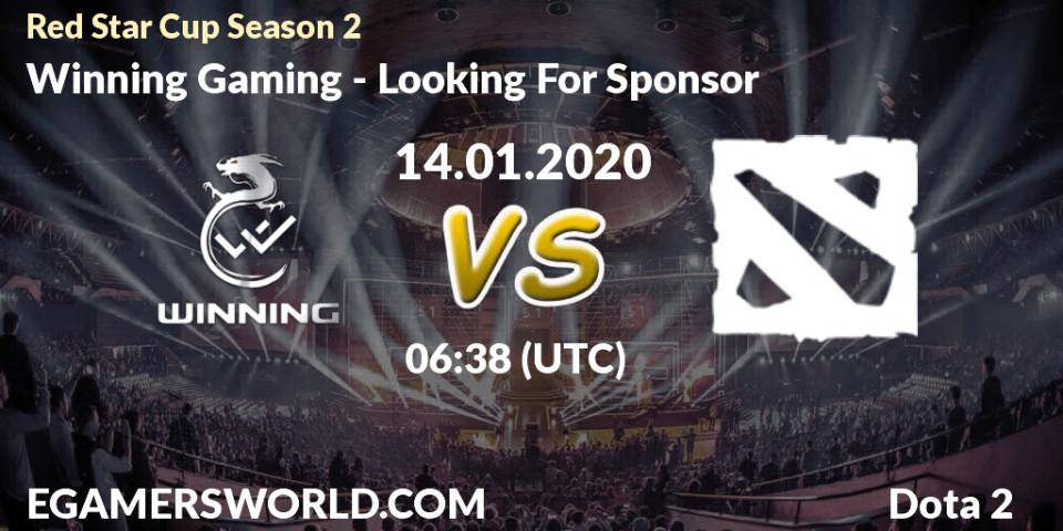 Pronósticos Winning Gaming - Looking For Sponsor. 14.01.20. Red Star Cup Season 2 - Dota 2