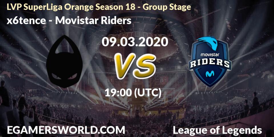 Pronósticos x6tence - Movistar Riders. 09.03.20. LVP SuperLiga Orange Season 18 - Group Stage - LoL