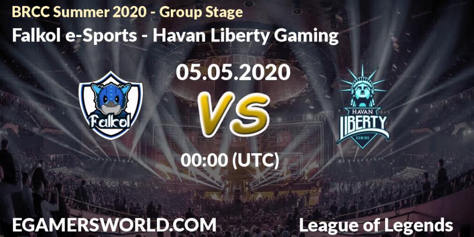 Pronósticos Falkol e-Sports - Havan Liberty Gaming. 05.05.20. BRCC Summer 2020 - Group Stage - LoL
