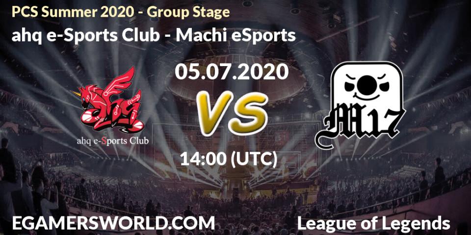 Pronósticos ahq e-Sports Club - Machi eSports. 05.07.2020 at 14:20. PCS Summer 2020 - Group Stage - LoL