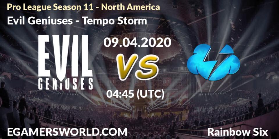 Pronósticos Evil Geniuses - Tempo Storm. 24.03.20. Pro League Season 11 - North America - Rainbow Six