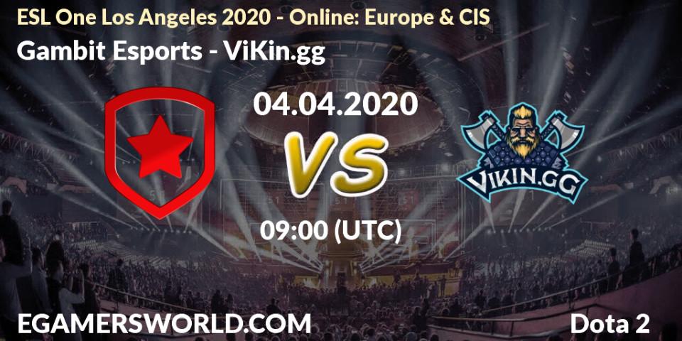 Pronósticos Gambit Esports - ViKin.gg. 04.04.2020 at 09:01. ESL One Los Angeles 2020 - Online: Europe & CIS - Dota 2