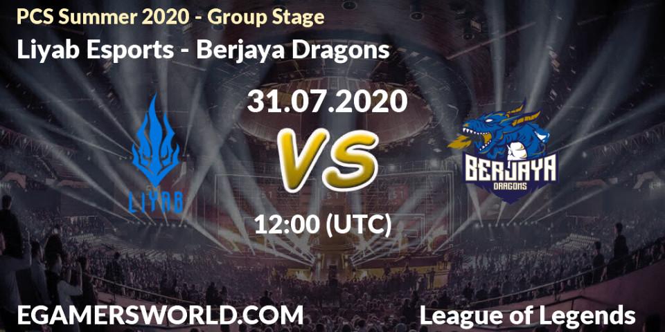 Pronósticos Liyab Esports - Berjaya Dragons. 31.07.2020 at 12:00. PCS Summer 2020 - Group Stage - LoL