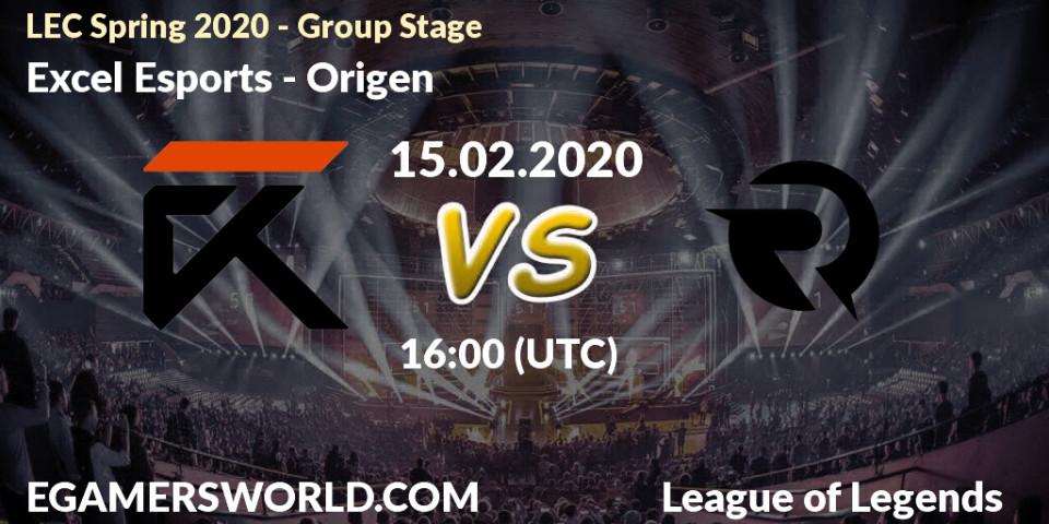 Pronósticos Excel Esports - Origen. 15.02.20. LEC Spring 2020 - Group Stage - LoL