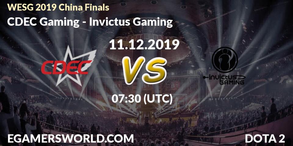 Pronósticos CDEC Gaming - Invictus Gaming. 11.12.19. WESG 2019 China Finals - Dota 2