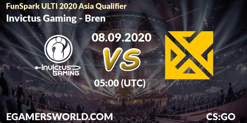 Pronósticos Invictus Gaming - Bren. 08.09.2020 at 05:00. FunSpark ULTI 2020 Asia Qualifier - Counter-Strike (CS2)