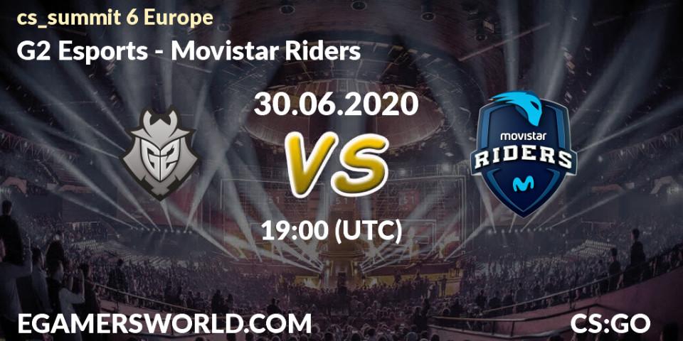 Pronósticos G2 Esports - Movistar Riders. 30.06.2020 at 19:05. cs_summit 6 Europe - Counter-Strike (CS2)