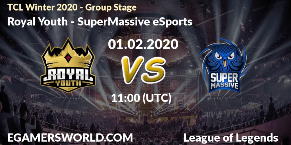Pronósticos Royal Youth - SuperMassive eSports. 01.02.20. TCL Winter 2020 - Group Stage - LoL