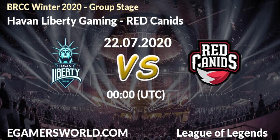 Pronósticos Havan Liberty Gaming - RED Canids. 22.07.20. BRCC Winter 2020 - Group Stage - LoL