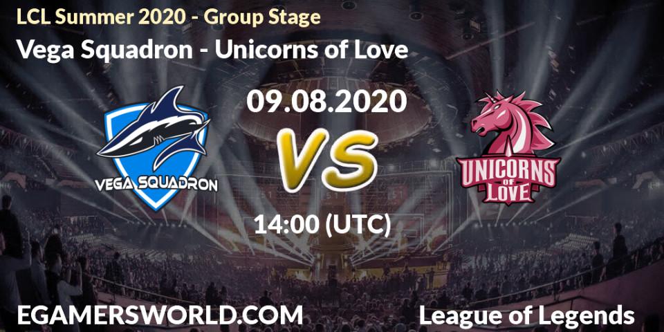 Pronósticos Vega Squadron - Unicorns of Love. 09.08.20. LCL Summer 2020 - Group Stage - LoL