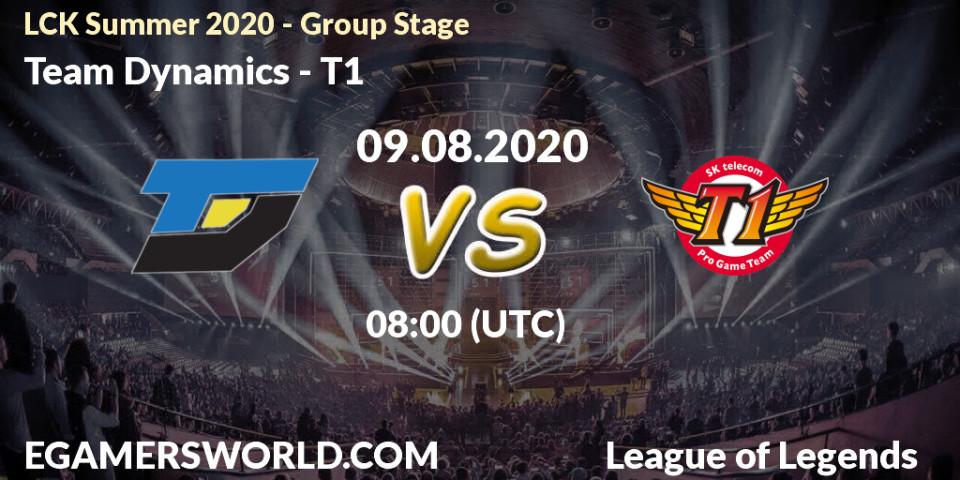 Pronósticos Team Dynamics - T1. 09.08.2020 at 05:59. LCK Summer 2020 - Group Stage - LoL