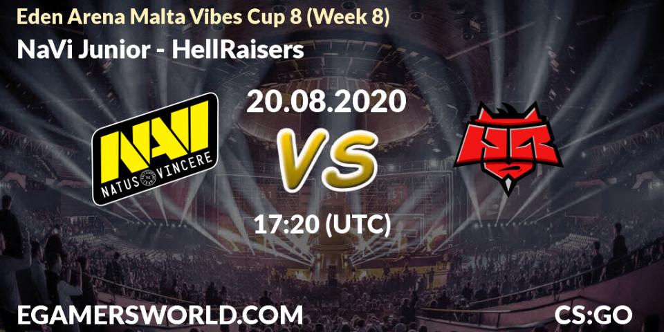 Pronósticos NaVi Junior - HellRaisers. 20.08.2020 at 17:20. Eden Arena Malta Vibes Cup 8 (Week 8) - Counter-Strike (CS2)