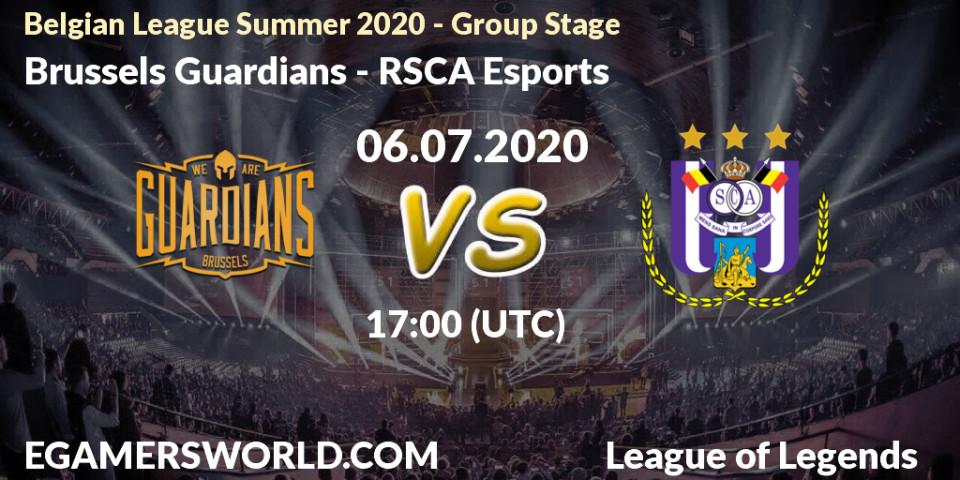 Pronósticos Brussels Guardians - RSCA Esports. 06.07.20. Belgian League Summer 2020 - Group Stage - LoL