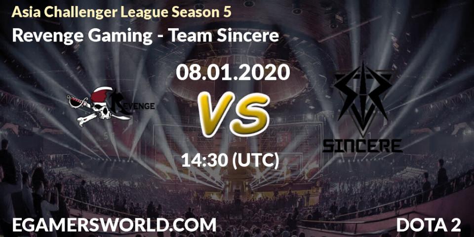 Pronósticos Revenge Gaming - Team Sincere. 08.01.20. Asia Challenger League Season 5 - Dota 2