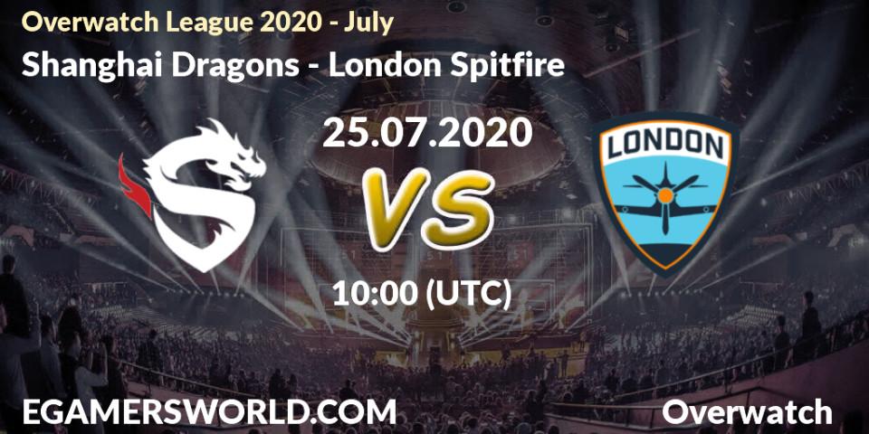 Pronósticos Shanghai Dragons - London Spitfire. 25.07.20. Overwatch League 2020 - July - Overwatch