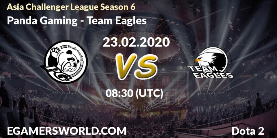 Pronósticos Panda Gaming - Team Eagles. 23.02.20. Asia Challenger League Season 6 - Dota 2