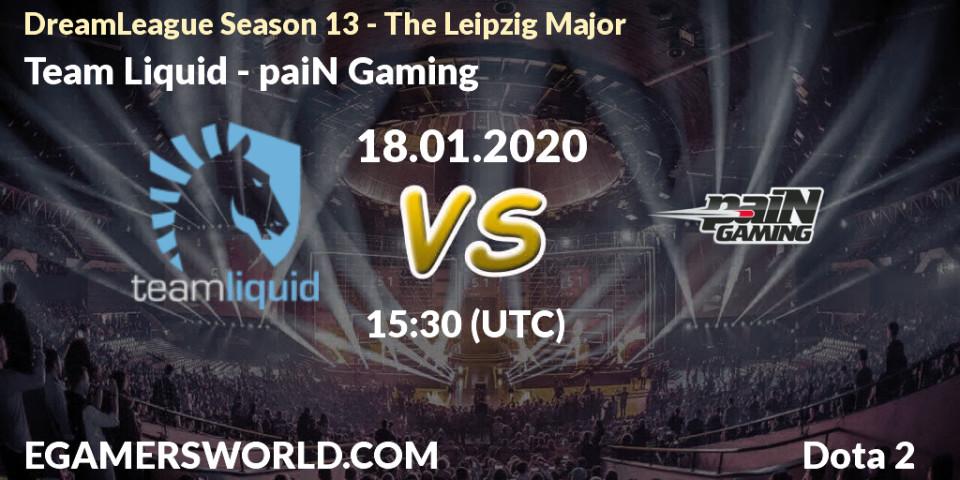 Pronósticos Team Liquid - paiN Gaming. 18.01.20. DreamLeague Season 13 - The Leipzig Major - Dota 2