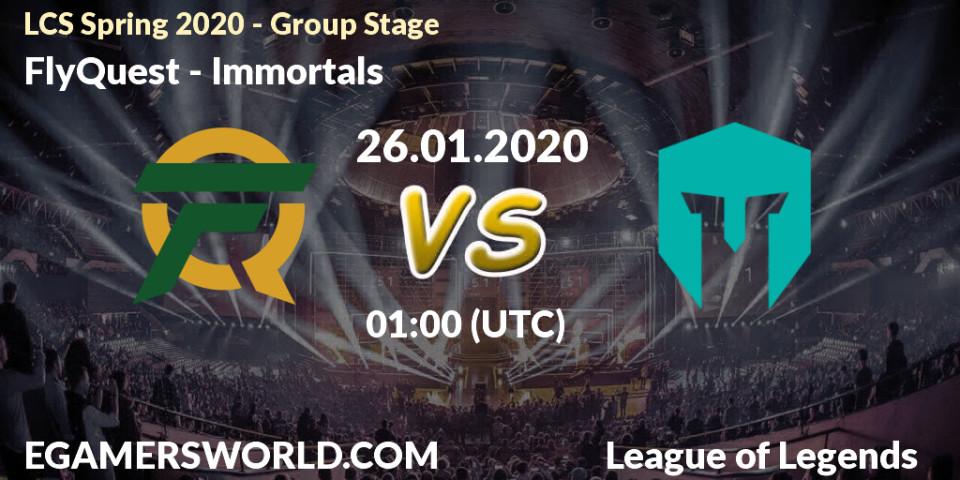 Pronósticos FlyQuest - Immortals. 26.01.20. LCS Spring 2020 - Group Stage - LoL