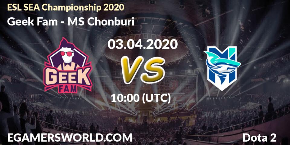 Pronósticos Geek Fam - MS Chonburi. 03.04.20. ESL SEA Championship 2020 - Dota 2
