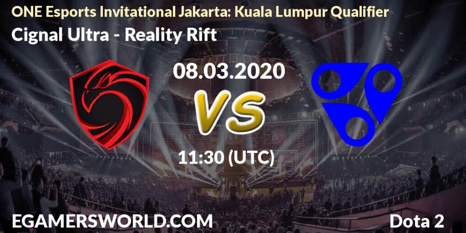 Pronósticos Cignal Ultra - Reality Rift. 08.03.20. ONE Esports Invitational Jakarta: Kuala Lumpur Qualifier - Dota 2