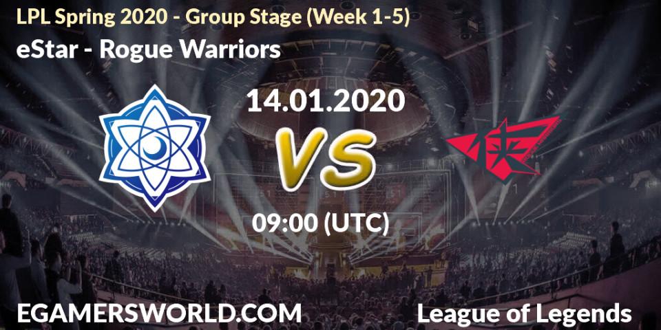 Pronósticos eStar - Rogue Warriors. 14.01.20. LPL Spring 2020 - Group Stage (Week 1-4) - LoL