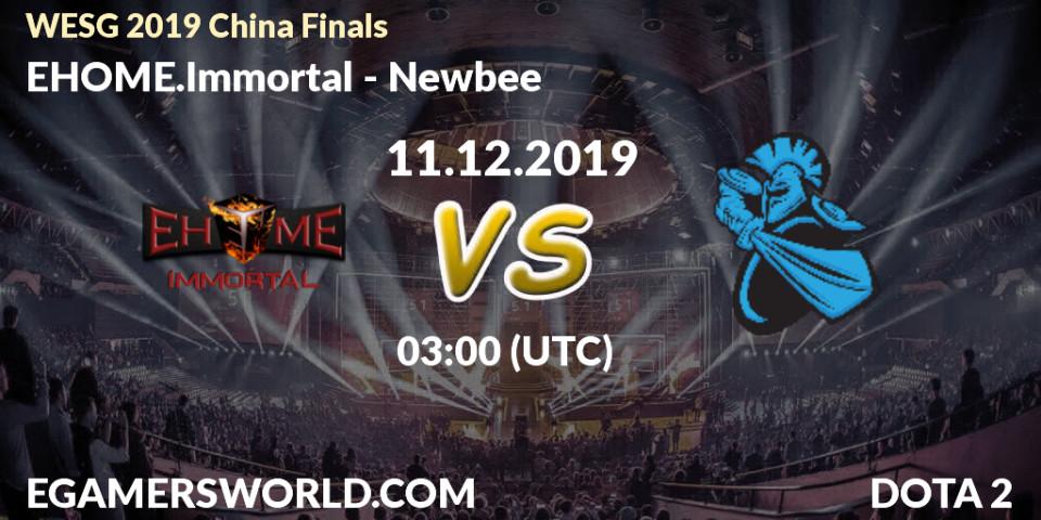 Pronósticos EHOME.Immortal - Newbee. 11.12.2019 at 03:00. WESG 2019 China Finals - Dota 2
