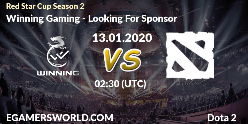 Pronósticos Winning Gaming - Looking For Sponsor. 13.01.20. Red Star Cup Season 2 - Dota 2