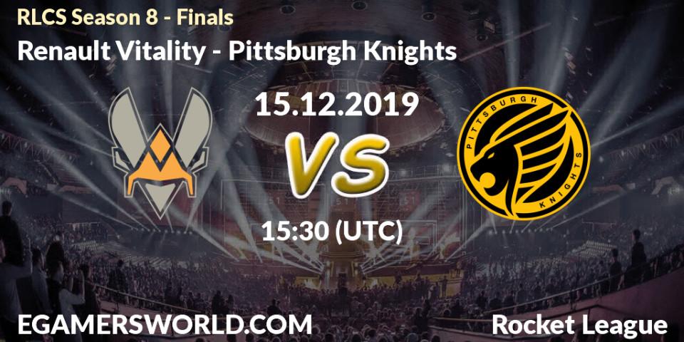 Pronósticos Renault Vitality - Pittsburgh Knights. 15.12.19. RLCS Season 8 - Finals - Rocket League