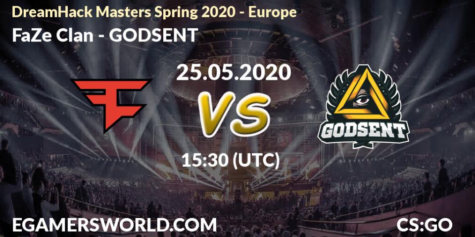 Pronósticos FaZe Clan - GODSENT. 25.05.2020 at 15:40. DreamHack Masters Spring 2020 - Europe - Counter-Strike (CS2)