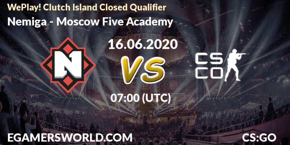Pronósticos Nemiga - Moscow Five Academy. 16.06.2020 at 07:00. WePlay! Clutch Island Closed Qualifier - Counter-Strike (CS2)