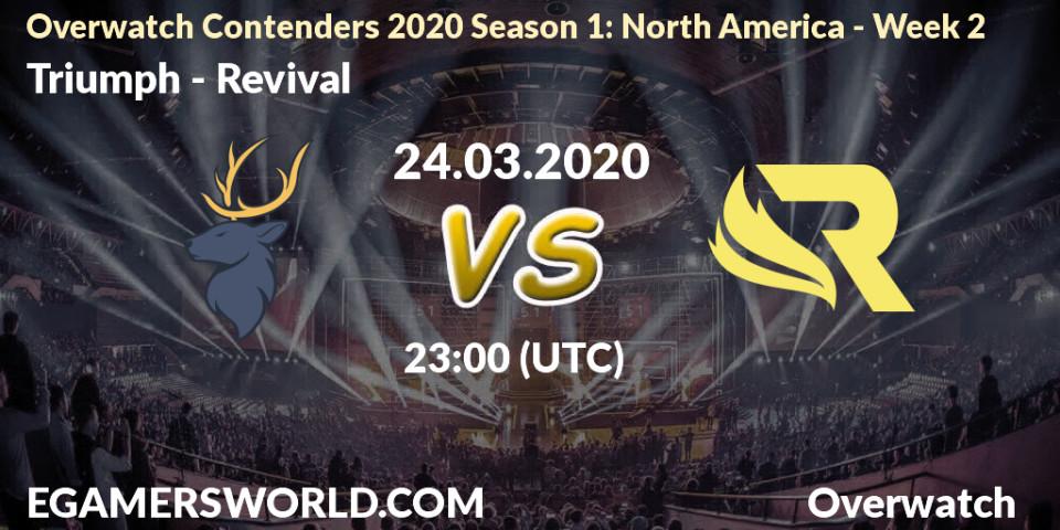 Pronósticos Triumph - Revival. 24.03.20. Overwatch Contenders 2020 Season 1: North America - Week 2 - Overwatch