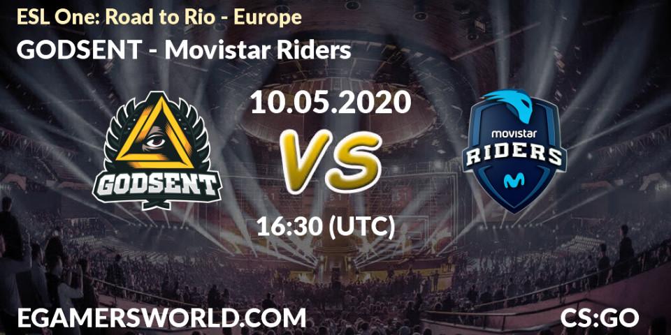 Pronósticos GODSENT - Movistar Riders. 10.05.2020 at 17:30. ESL One: Road to Rio - Europe - Counter-Strike (CS2)