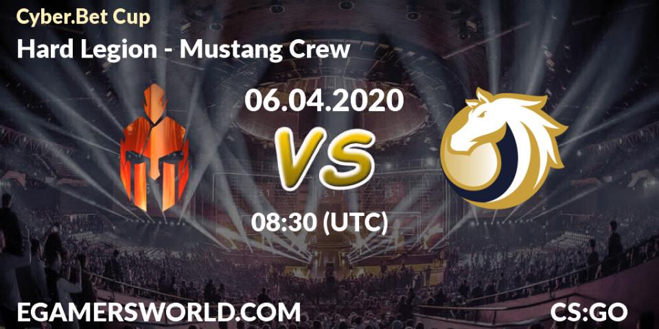 Pronósticos Hard Legion - Mustang Crew. 06.04.2020 at 14:30. Cyber.Bet Cup - Counter-Strike (CS2)
