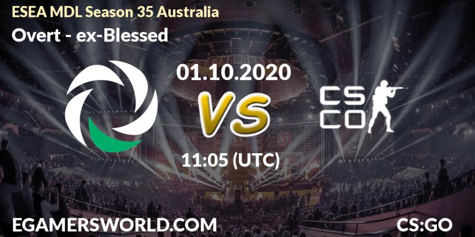 Pronósticos Overt - ex-Blessed. 01.10.2020 at 11:05. ESEA MDL Season 35 Australia - Counter-Strike (CS2)