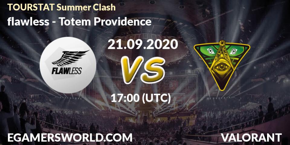 Pronósticos flawless - Totem Providence. 21.09.2020 at 17:00. TOURSTAT Summer Clash - VALORANT