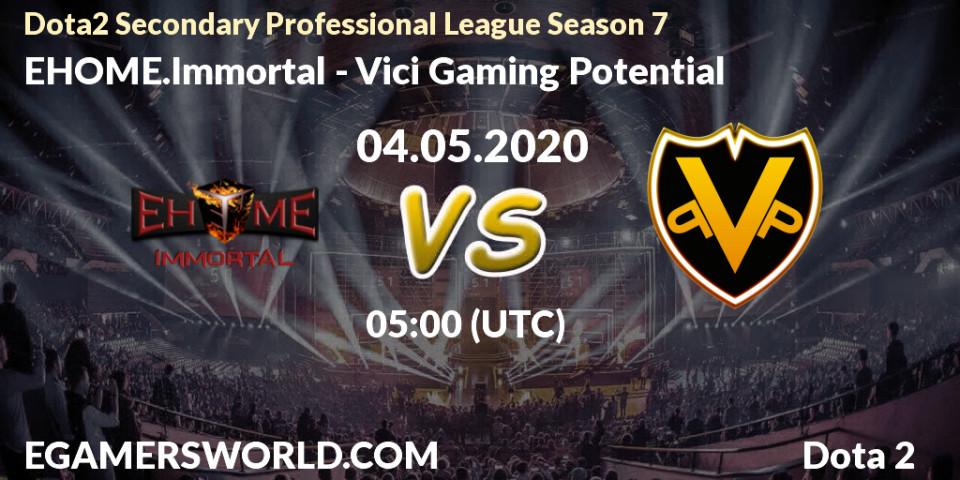 Pronósticos EHOME.Immortal - Vici Gaming Potential. 04.05.20. Dota2 Secondary Professional League 2020 - Dota 2