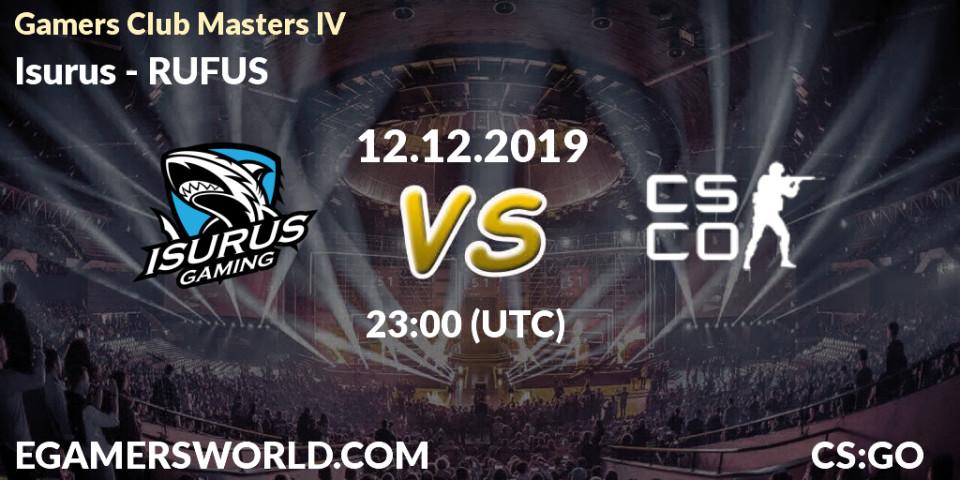 Pronósticos Isurus - RUFUS. 12.12.2019 at 22:10. Gamers Club Masters IV - Counter-Strike (CS2)