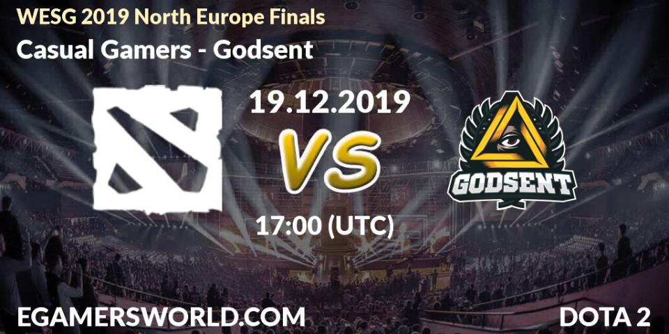 Pronósticos Casual Gamers - Godsent. 19.12.19. WESG 2019 North Europe Finals - Dota 2
