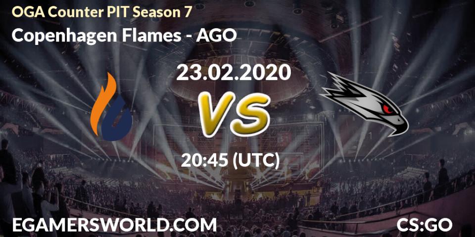 Pronósticos Copenhagen Flames - AGO. 23.02.2020 at 20:45. OGA Counter PIT Season 7 - Counter-Strike (CS2)
