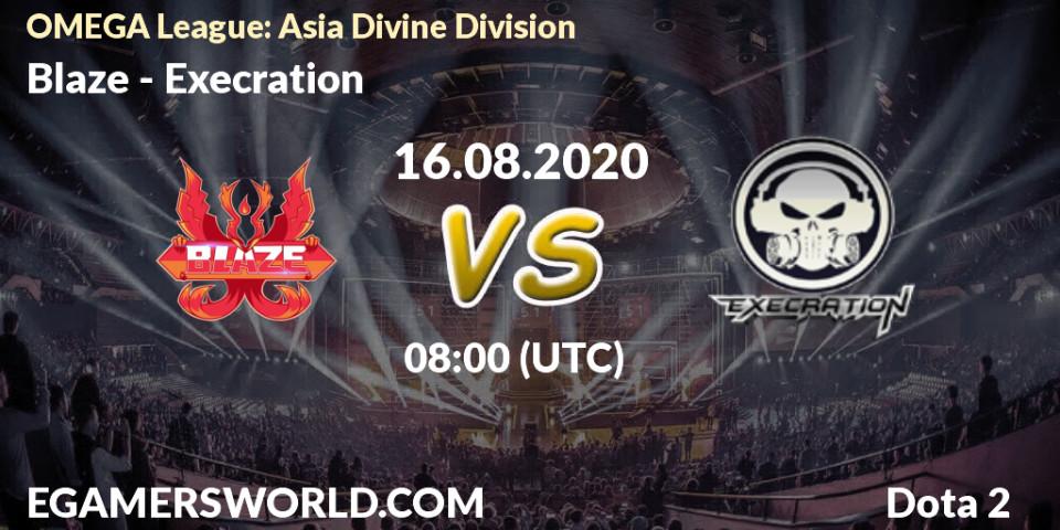 Pronósticos Blaze - Execration. 16.08.20. OMEGA League: Asia Divine Division - Dota 2