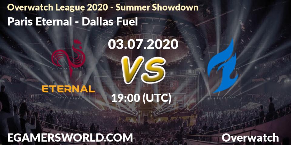 Pronósticos Paris Eternal - Dallas Fuel. 03.07.20. Overwatch League 2020 - Summer Showdown - Overwatch