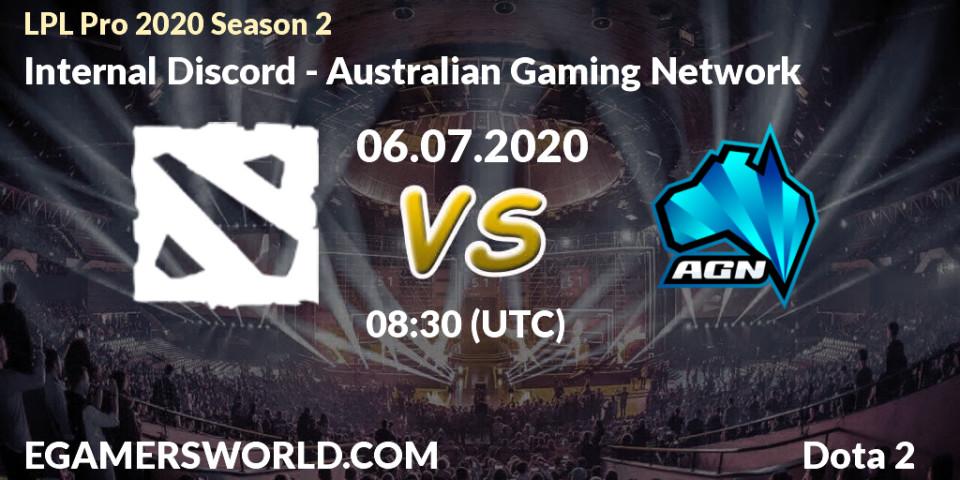 Pronósticos Internal Discord - Australian Gaming Network. 06.07.20. LPL Pro 2020 Season 2 - Dota 2