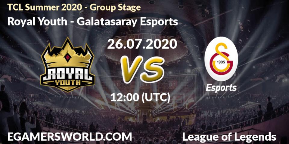 Pronósticos Royal Youth - Galatasaray Esports. 26.07.20. TCL Summer 2020 - Group Stage - LoL