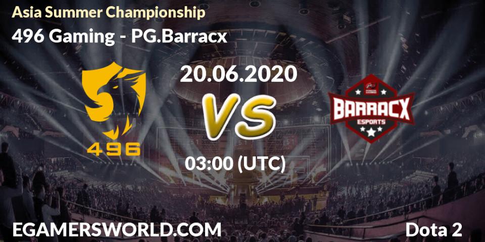 Pronósticos 496 Gaming - PG.Barracx. 20.06.20. Asia Summer Championship - Dota 2