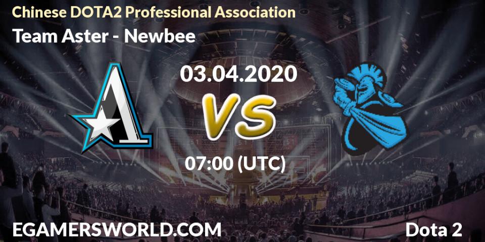 Pronósticos Team Aster - Newbee. 03.04.20. CDA League Season 1 - Dota 2
