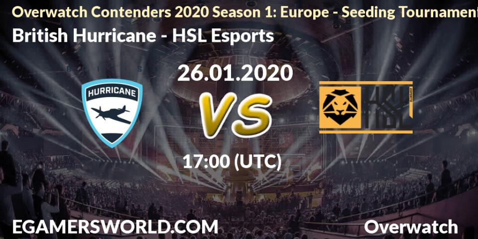 Pronósticos British Hurricane - HSL Esports. 26.01.20. Overwatch Contenders 2020 Season 1: Europe - Seeding Tournament - Overwatch