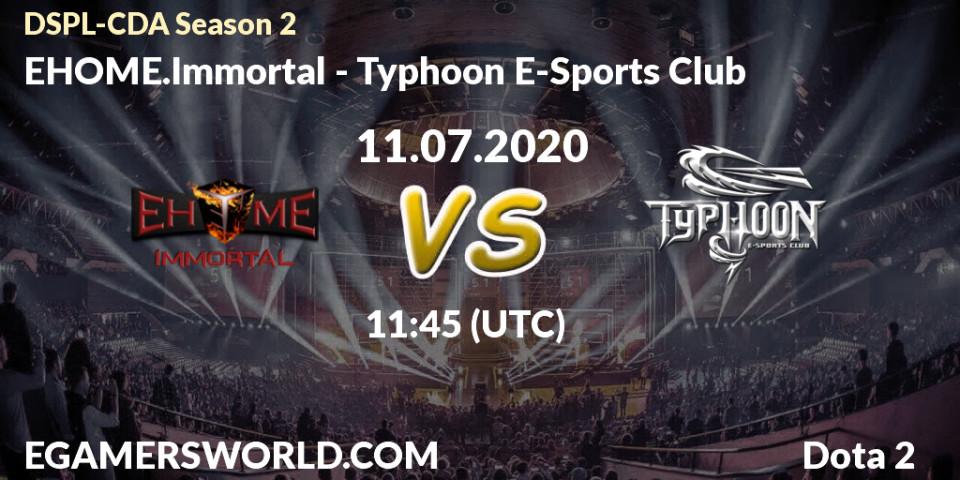 Pronósticos EHOME.Immortal - Typhoon E-Sports Club. 11.07.20. Dota2 Secondary Professional League 2020 Season 2 - Dota 2